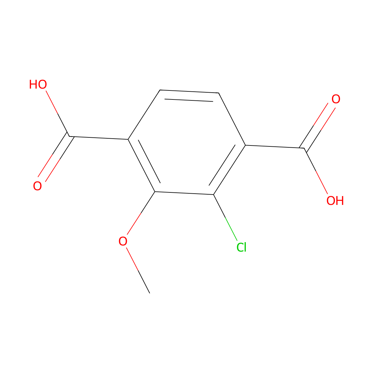 2-Chloro-3-methoxyterephthalic acid molecular structure, CAS 1957233-68-9