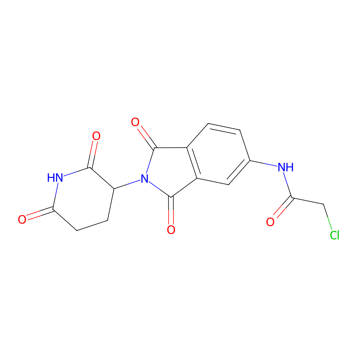 2-Chloro-N-(2-(2,6-dioxopiperidin-3-yl)-1,3-dioxoisoindolin-5-yl)acetamide molecular structure, CAS 1957235-51-6