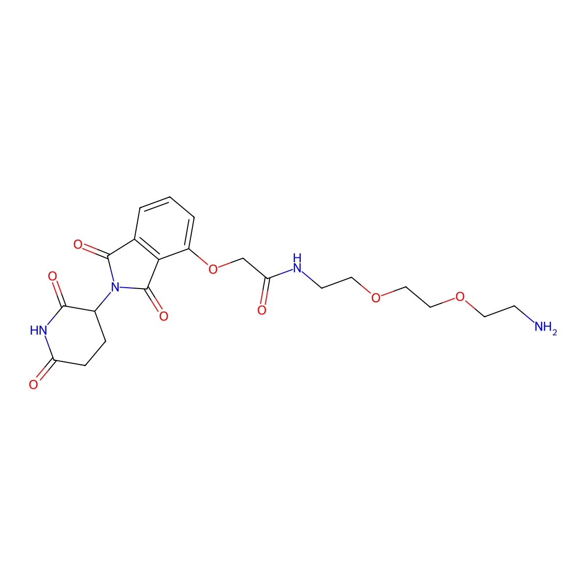 Thalidomide-O-amido-PEG2-C2-NH2 molecular structure, CAS 1957235-74-3