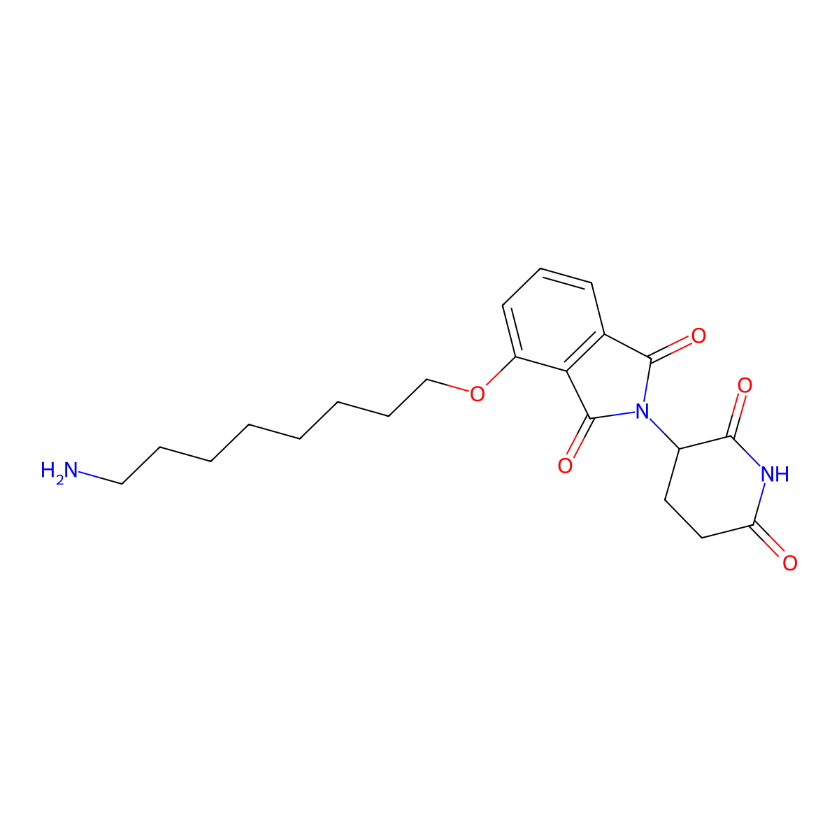1H-Isoindole-1,3(2H)-dione, 4-[(8-aminooctyl)oxy]-2-(2,6-dioxo-3-piperidinyl)- molecular structure, CAS 1957235-91-4