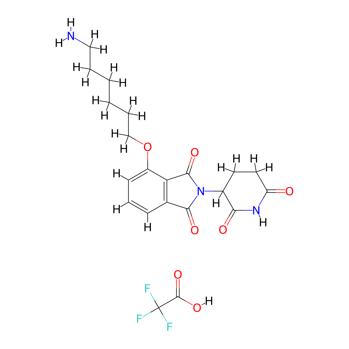 Thalidomide-O-C6-NH2 TFA molecular structure, CAS 1957235-99-2