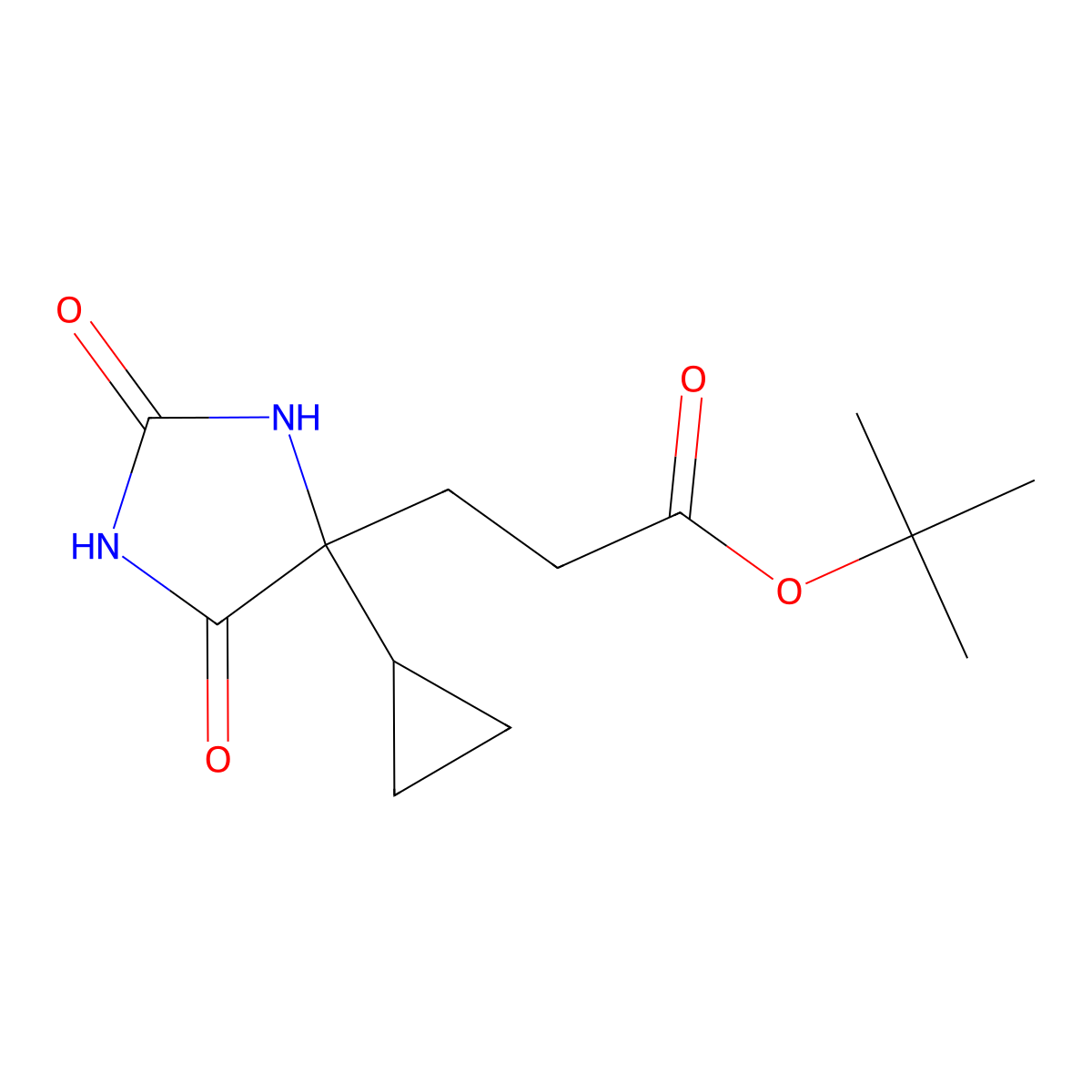 tert-Butyl 3-(4-cyclopropyl-2,5-dioxoimidazolidin-4-yl)propanoate molecular structure, CAS 1957283-10-1