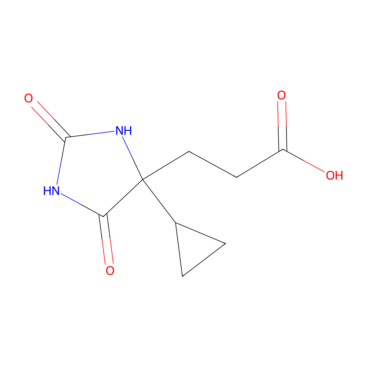 (S)-3-(4-Cyclopropyl-2,5-dioxoimidazolidin-4-yl)propanoic acid molecular structure, CAS 1957283-54-3