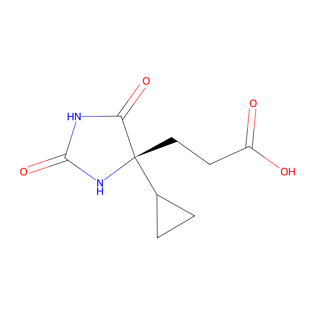 (S)-3-(4-Cyclopropyl-2,5-dioxoimidazolidin-4-yl)propanoic acid molecular structure, CAS 1957283-54-3