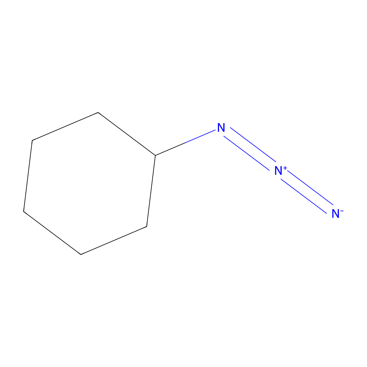 Cyclohexane, azido- molecular structure, CAS 19573-22-9