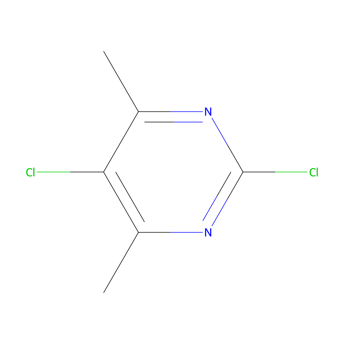 2,5-Dichloro-4,6-dimethylpyrimidine molecular structure, CAS 19573-83-2