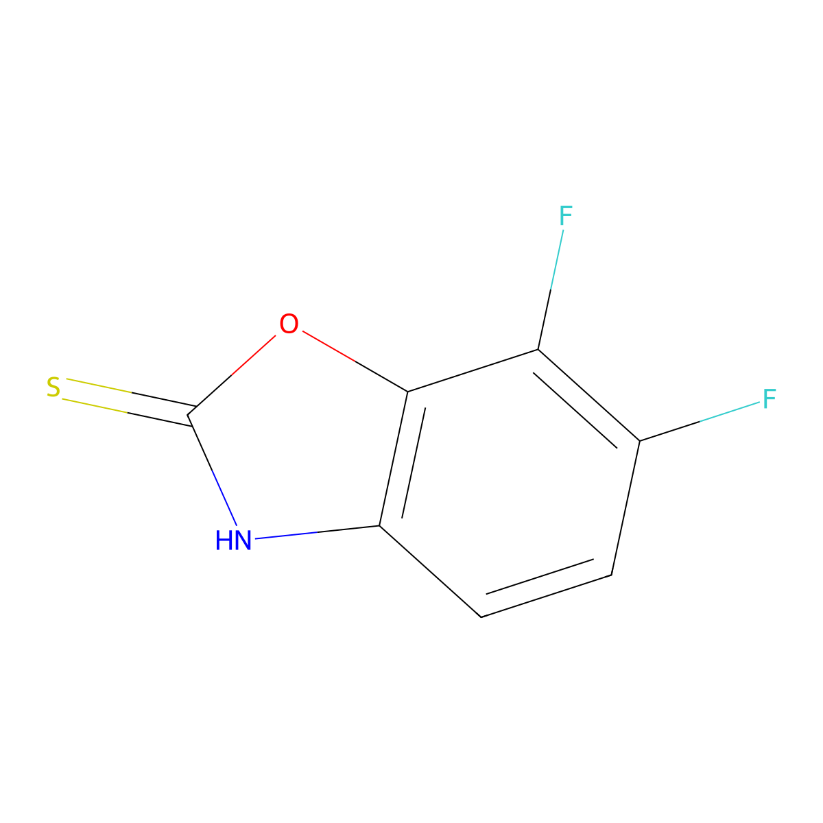 6,7-Difluorobenzoxazole-2(3H)-thione molecular structure, CAS 195737-21-4