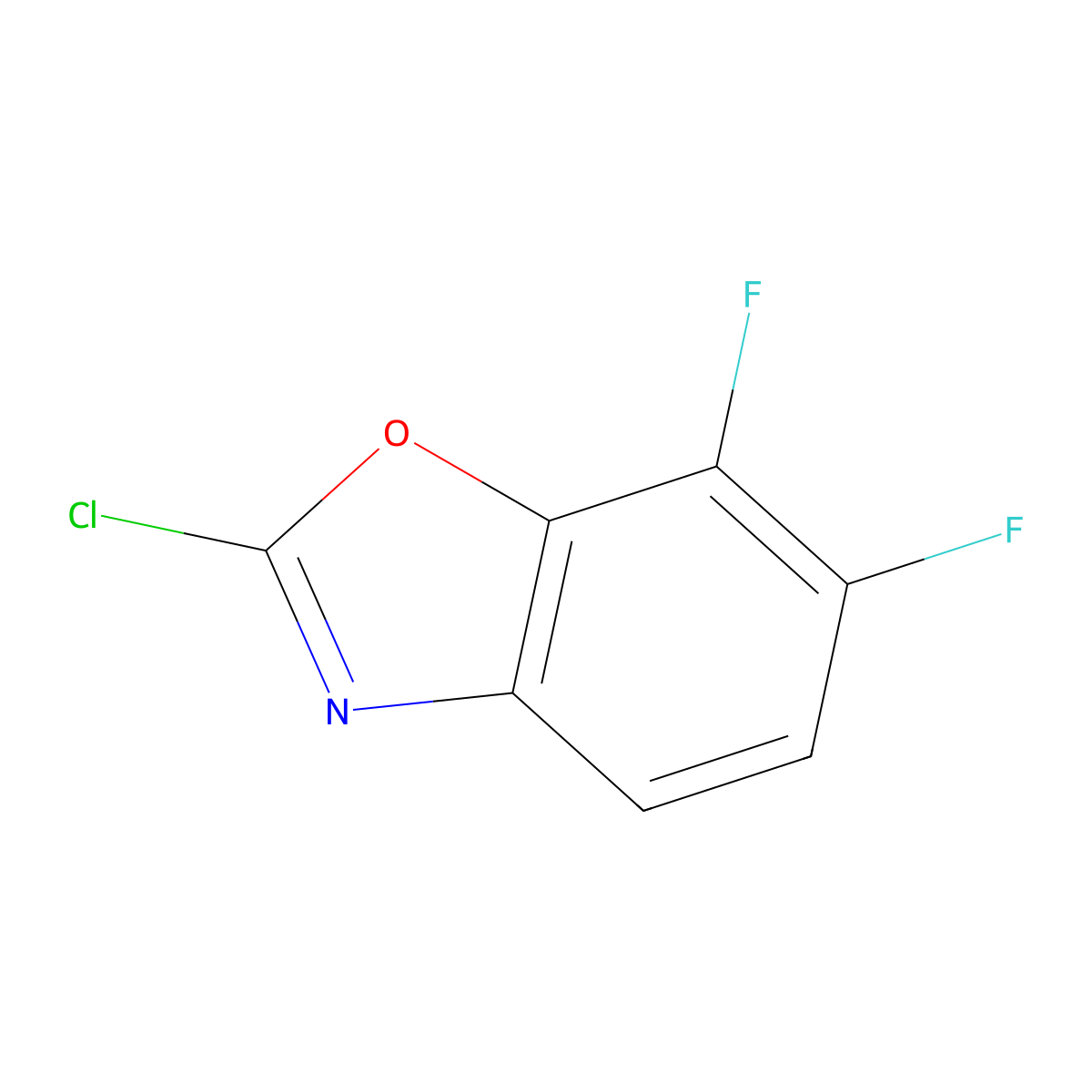 2-Chloro-6,7-difluorobenzoxazole molecular structure, CAS 195737-22-5