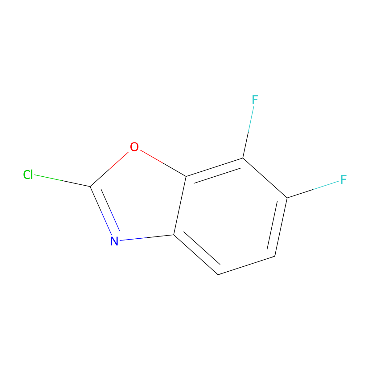 2-Chloro-6,7-difluorobenzoxazole molecular structure, CAS 195737-22-5
