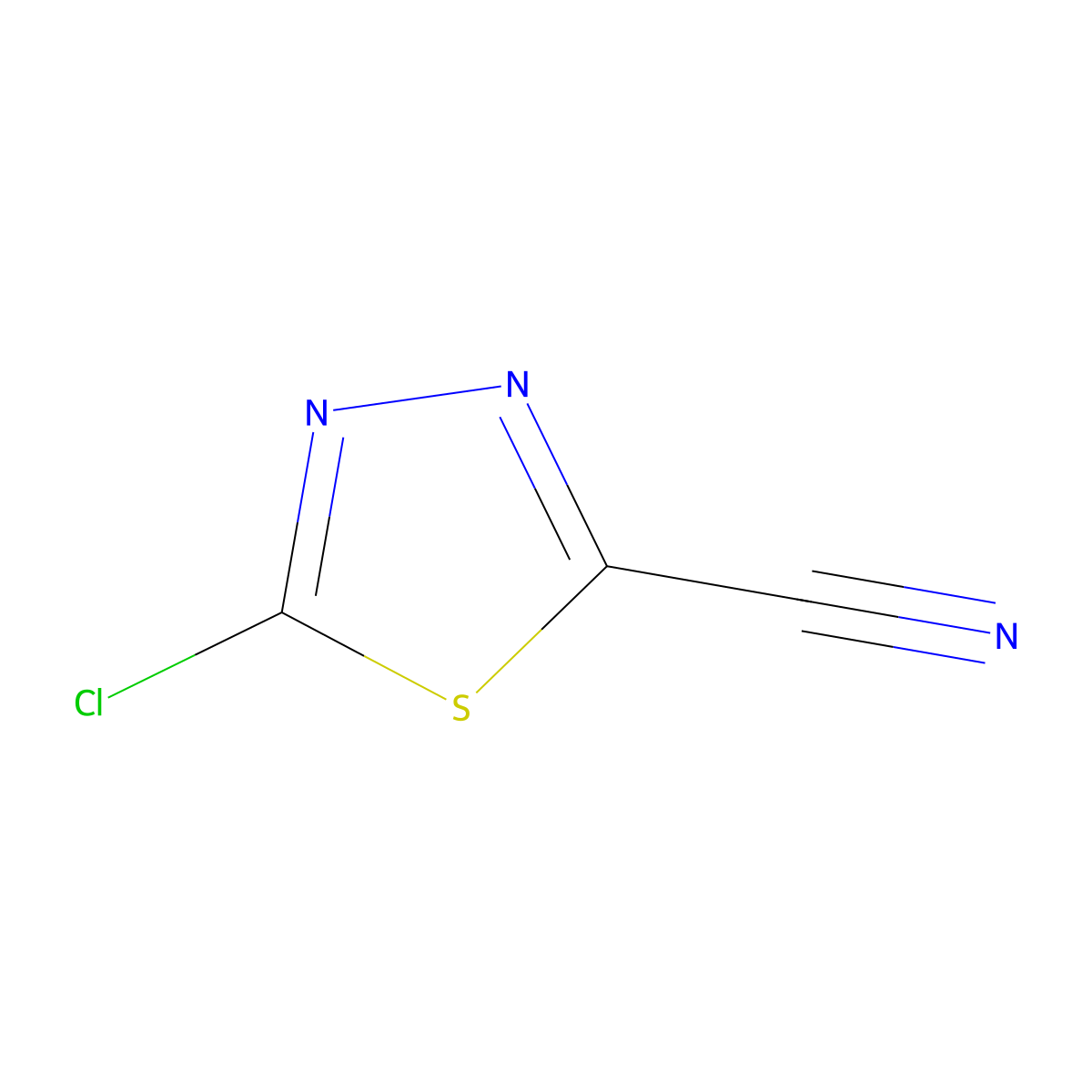5-Chloro-1,3,4-thiadiazole-2-carbonitrile molecular structure, CAS 195737-25-8