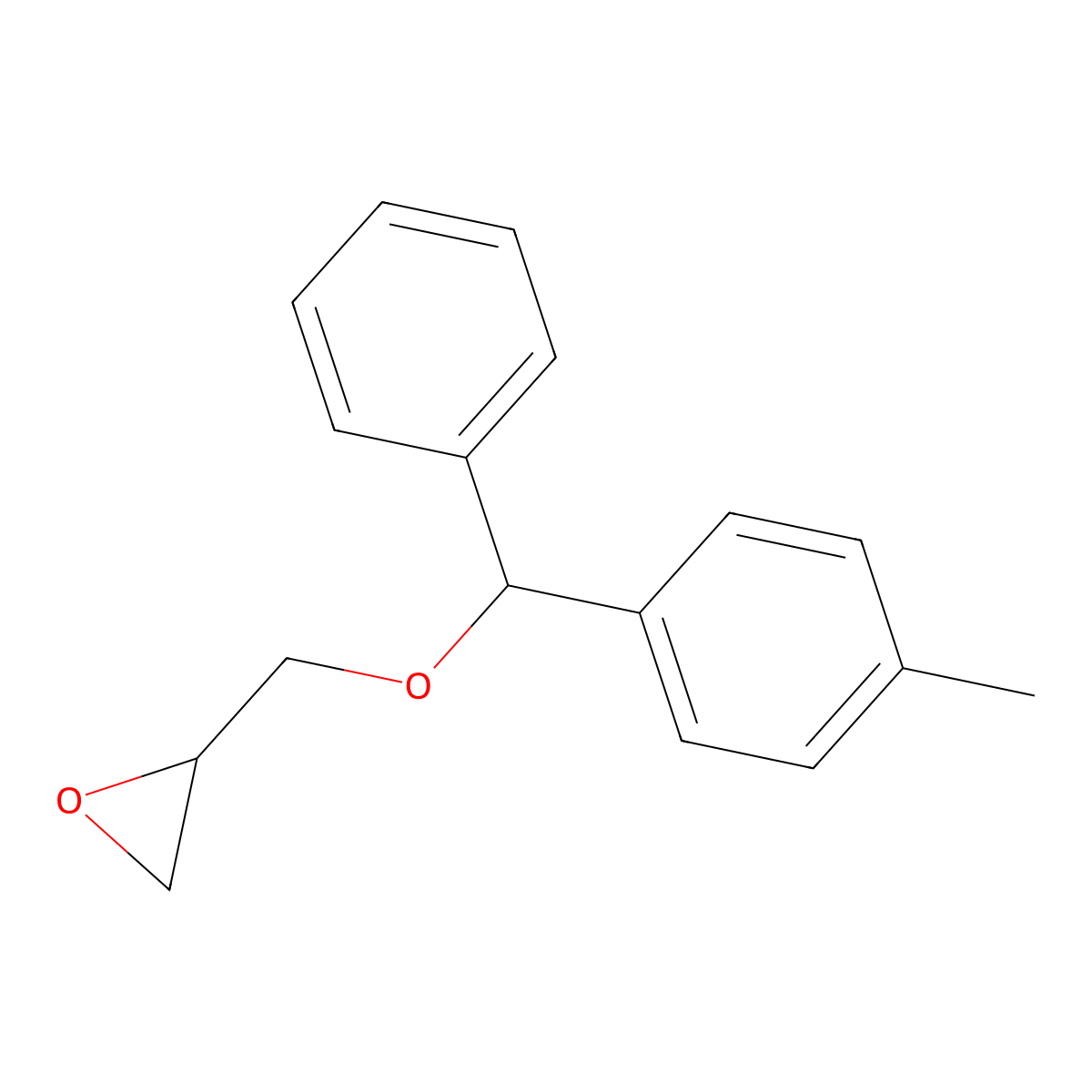 2-{[(4-Methylphenyl)(phenyl)methoxy]methyl}oxirane molecular structure, CAS 19574-78-8