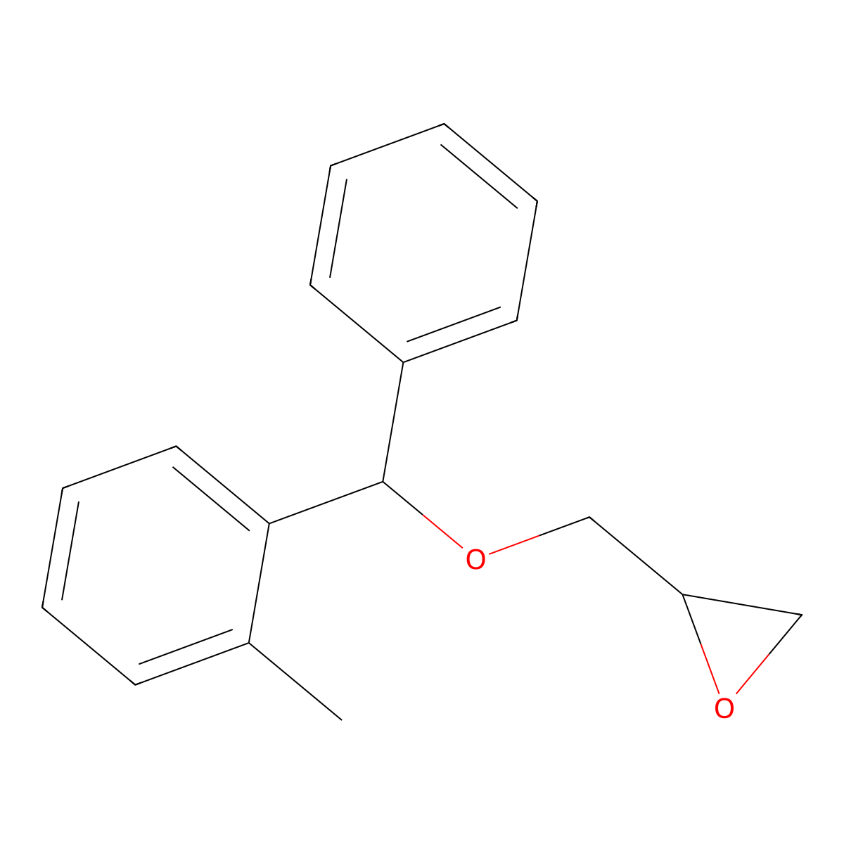 2-{[(2-Methylphenyl)(phenyl)methoxy]methyl}oxirane molecular structure, CAS 19574-83-5