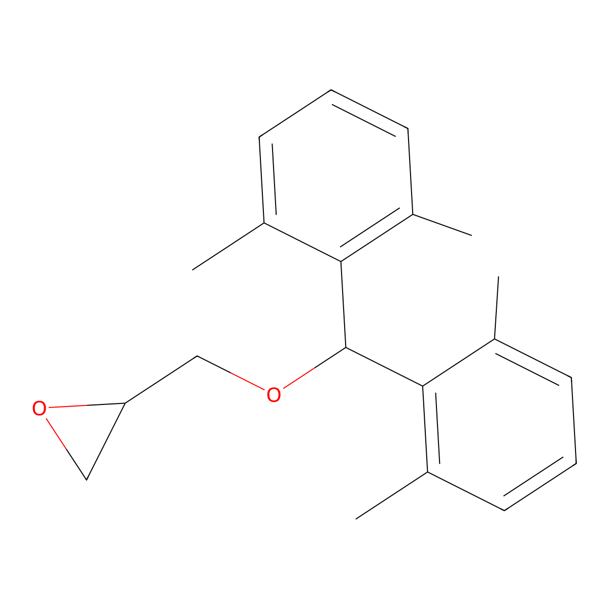 2-((Bis(2,6-dimethylphenyl)methoxy)methyl)oxirane molecular structure, CAS 19574-85-7