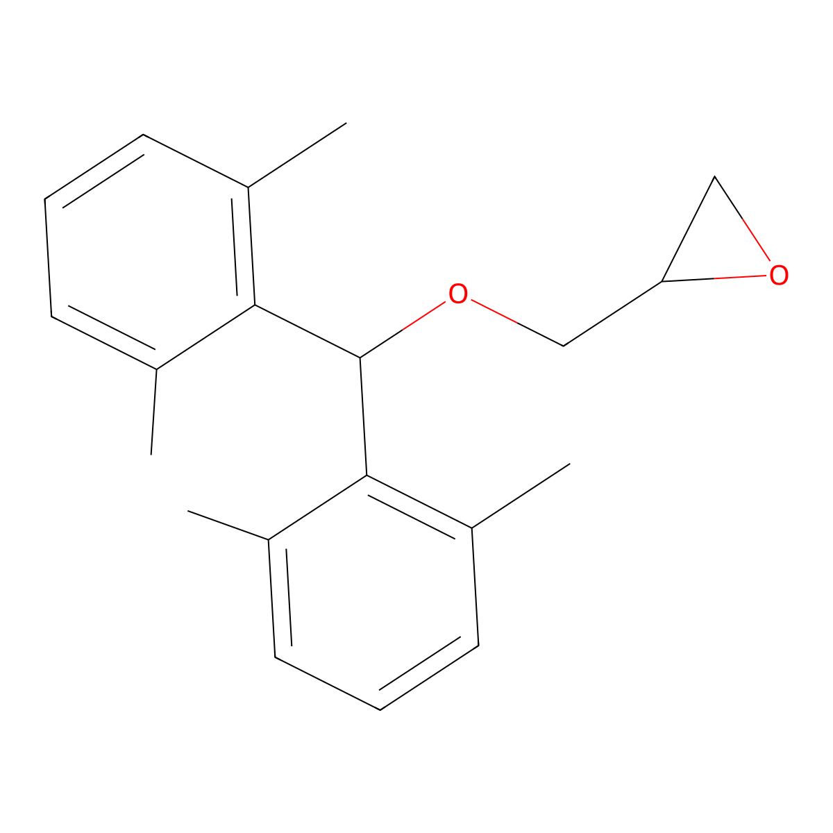 2-((Bis(2,6-dimethylphenyl)methoxy)methyl)oxirane molecular structure, CAS 19574-85-7