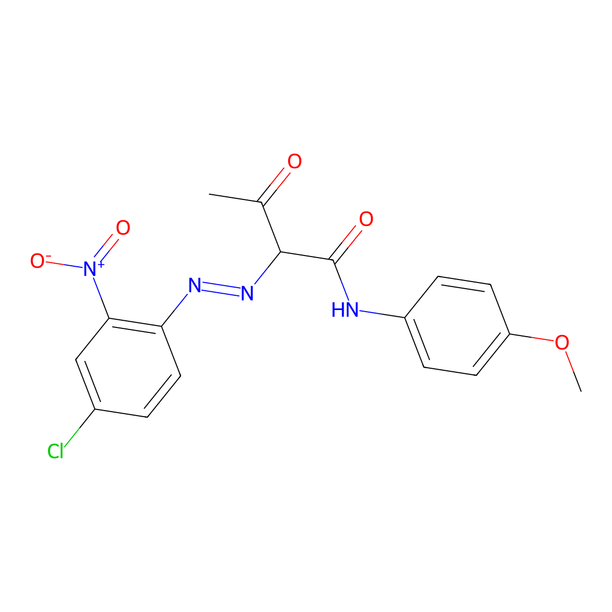Butanamide, 2-[2-(4-chloro-2-nitrophenyl)diazenyl]-N-(4-methoxyphenyl)-3-oxo- molecular structure, CAS 195740-23-9