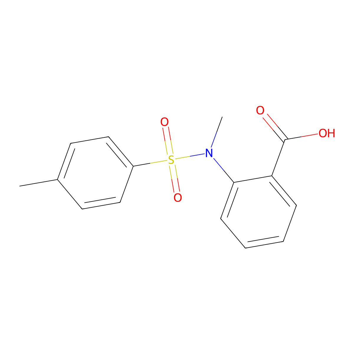 Benzoic acid, 2-[methyl[(4-methylphenyl)sulfonyl]amino]- molecular structure, CAS 19577-80-1