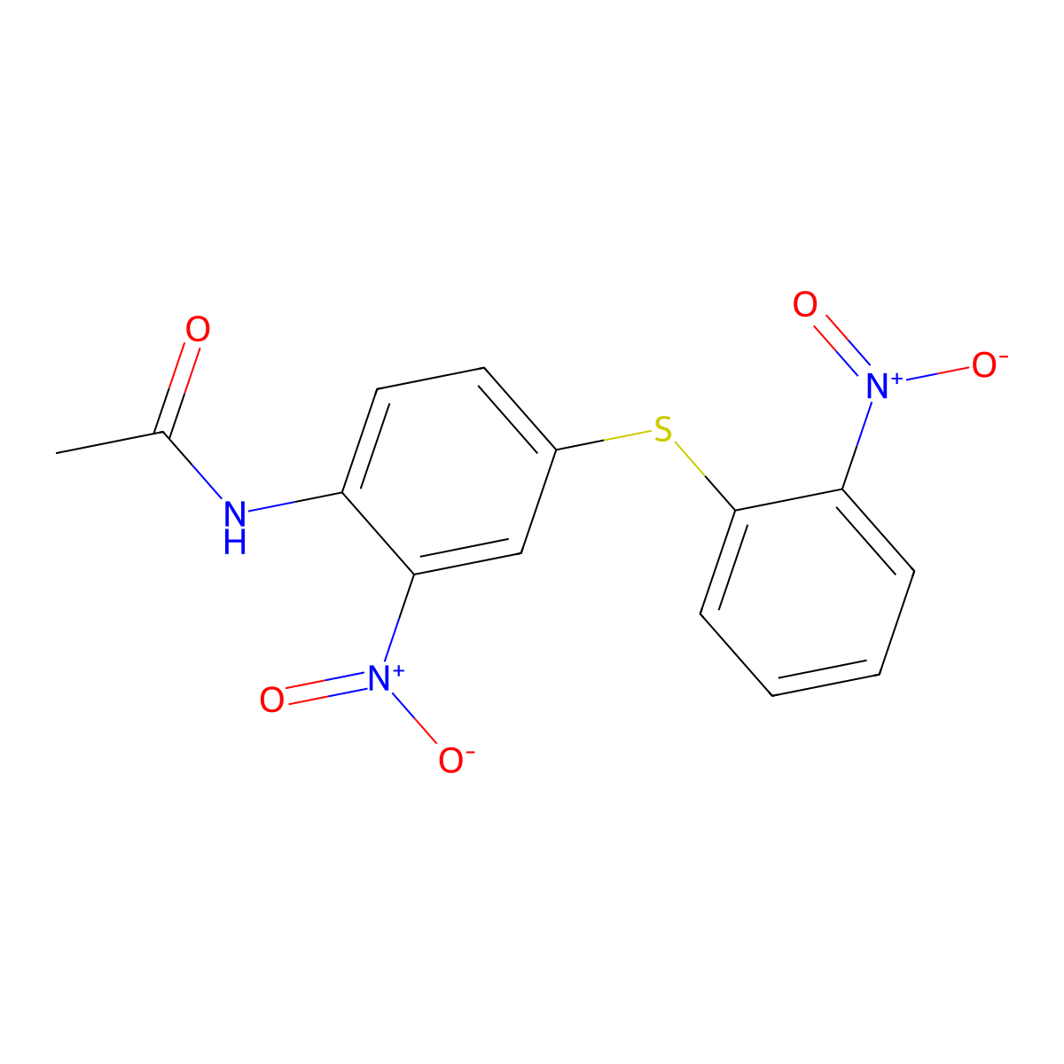 N-{2-Nitro-4-[(2-nitrophenyl)sulfanyl]phenyl}acetamide molecular structure, CAS 19579-06-7