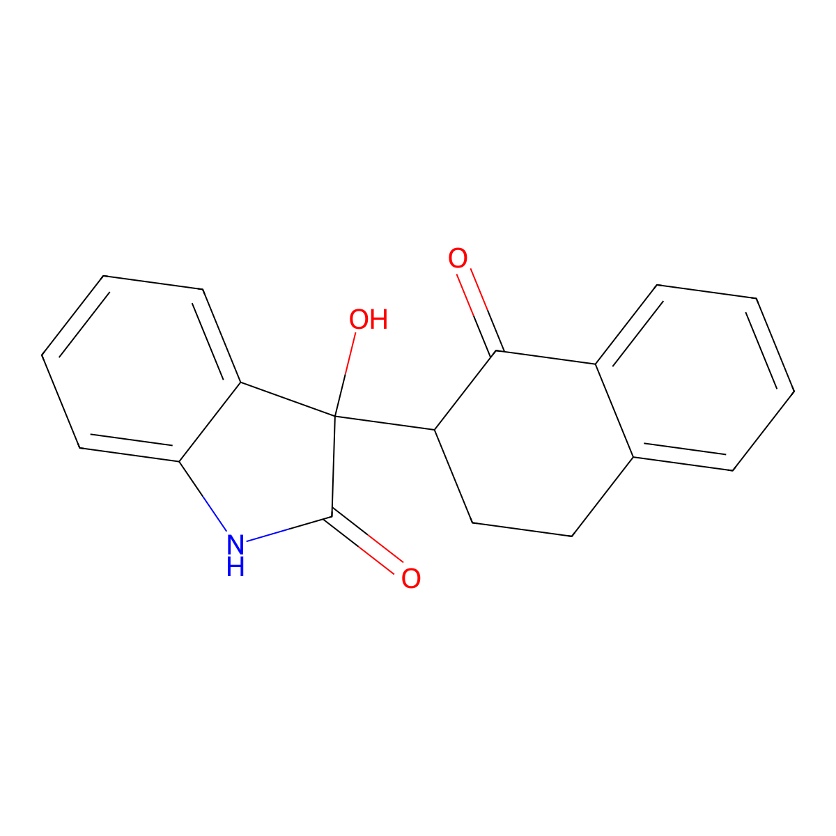 3-Hydroxy-3-(1-oxo-1,2,3,4-tetrahydronaphthalen-2-yl)-1,3-dihydro-2H-indol-2-one molecular structure, CAS 19579-63-6