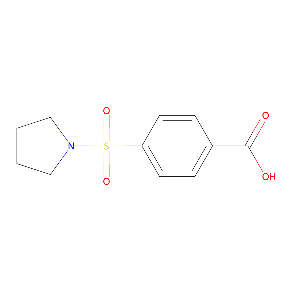 4-(Pyrrolidine-1-sulfonyl)benzoic acid molecular structure, CAS 19580-33-7