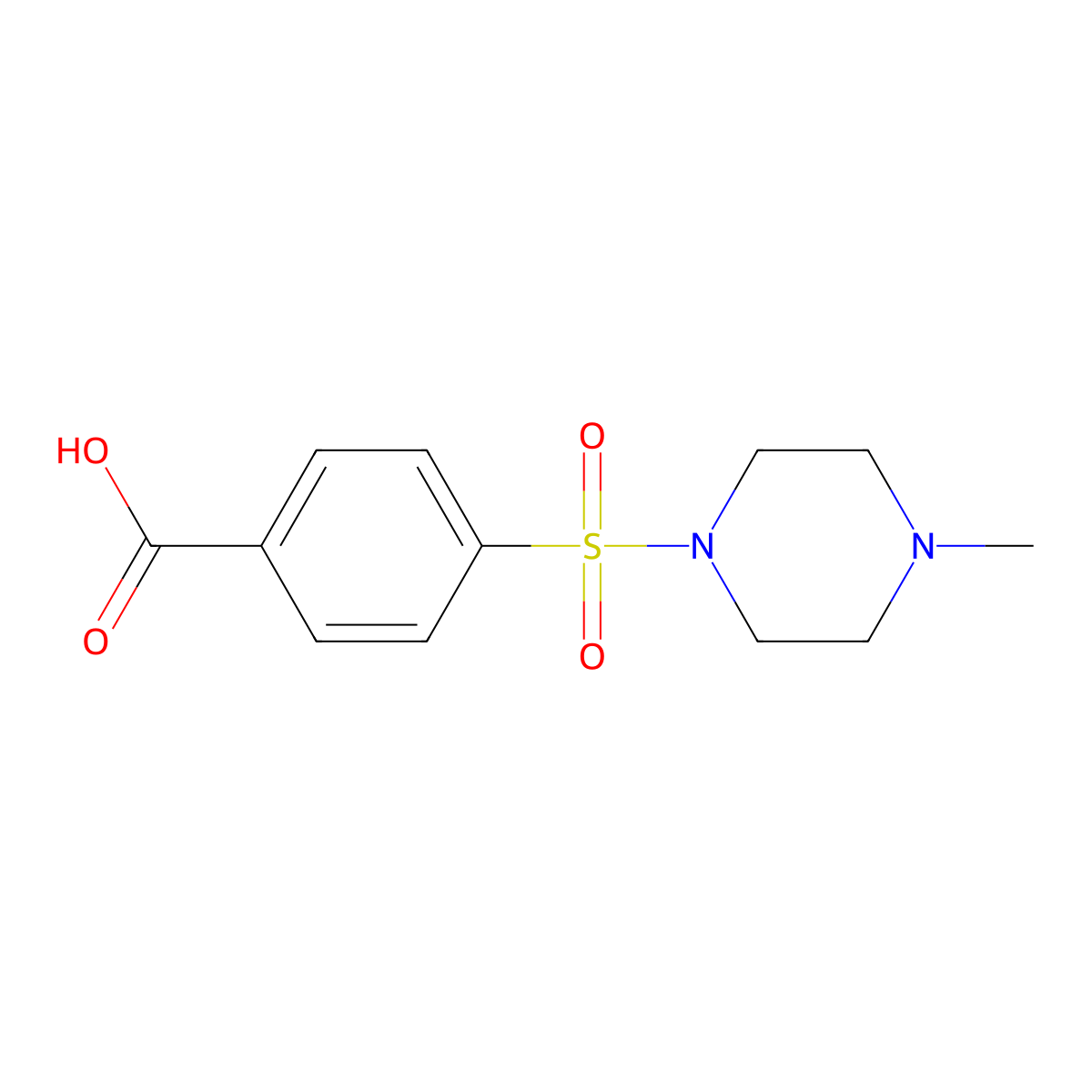 4-(4-Methyl-piperazine-1-sulfonyl)-benzoic acid molecular structure, CAS 19580-36-0