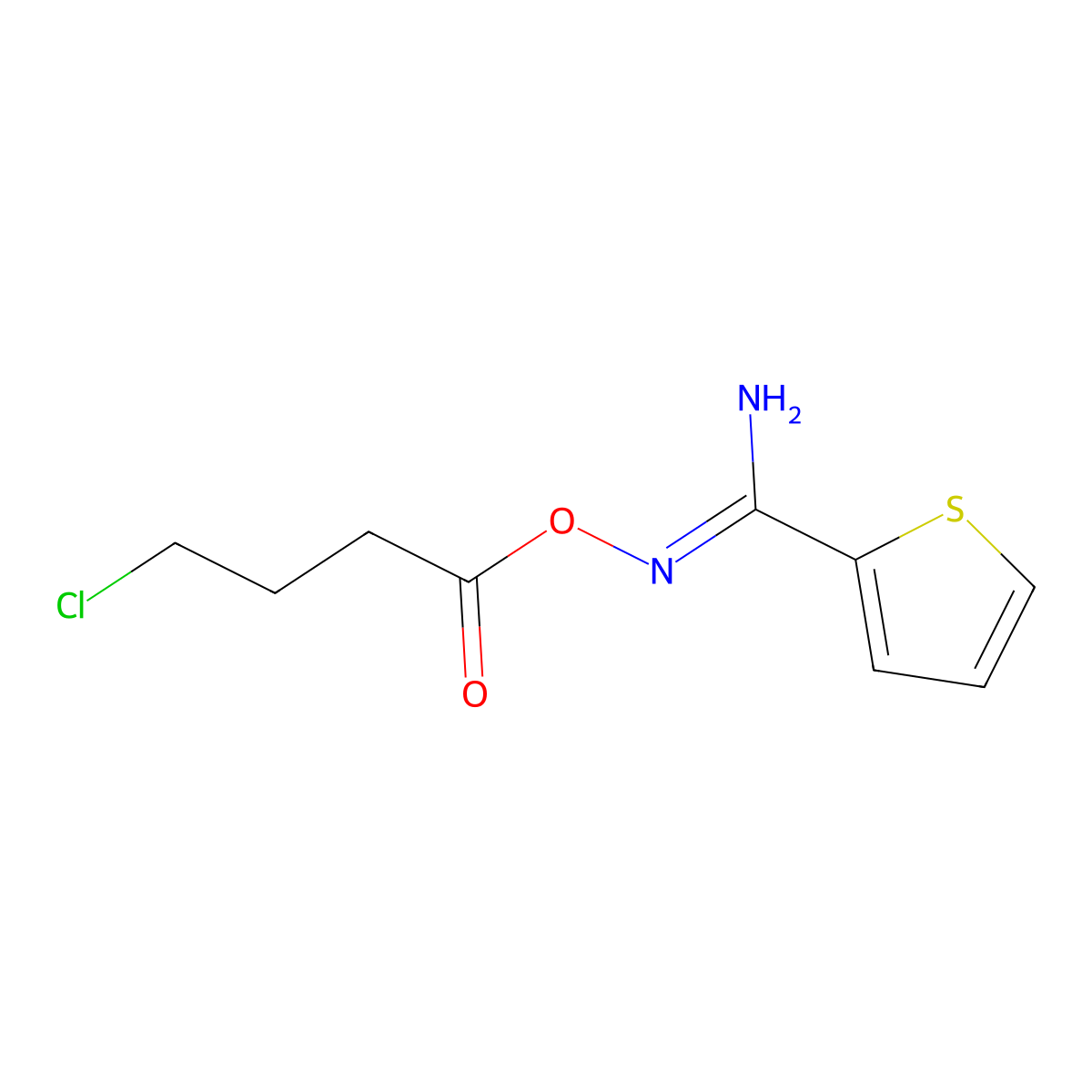 (Amino(thiophen-2-yl)methylidene)amino 4-chlorobutanoate molecular structure, CAS 19580-41-7