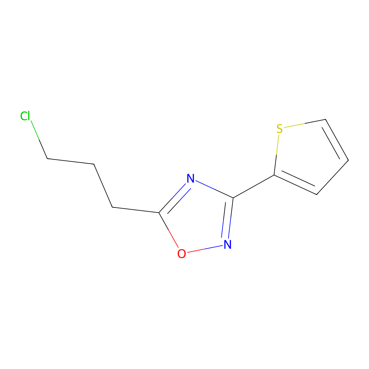 5-(3-Chloropropyl)-3-(thiophen-2-yl)-1,2,4-oxadiazole molecular structure, CAS 19580-45-1