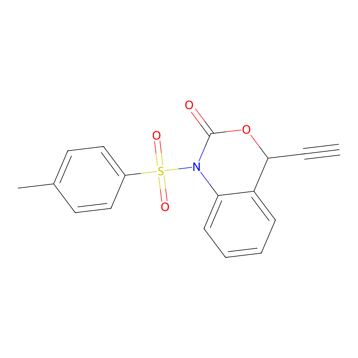 4-Ethynyl-1,4-dihydro-1-[(4-methylphenyl)sulfonyl]-2H-3,1-benzoxazin-2-one molecular structure, CAS 1958012-09-3