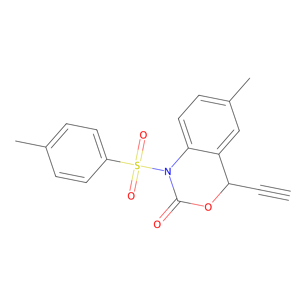 4-Ethynyl-1,4-dihydro-6-methyl-1-[(4-methylphenyl)sulfonyl]-2H-3,1-benzoxazin-2-one molecular structure, CAS 1958012-13-9