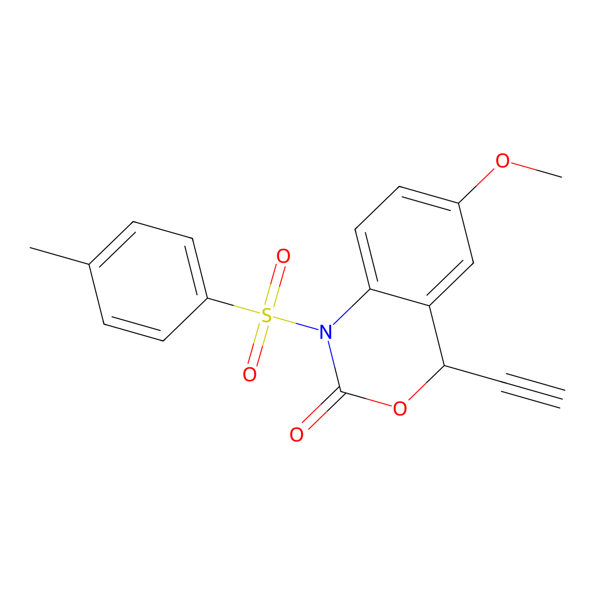 4-Ethynyl-1,4-dihydro-6-methoxy-1-[(4-methylphenyl)sulfonyl]-2H-3,1-benzoxazin-2-one molecular structure, CAS 1958012-15-1
