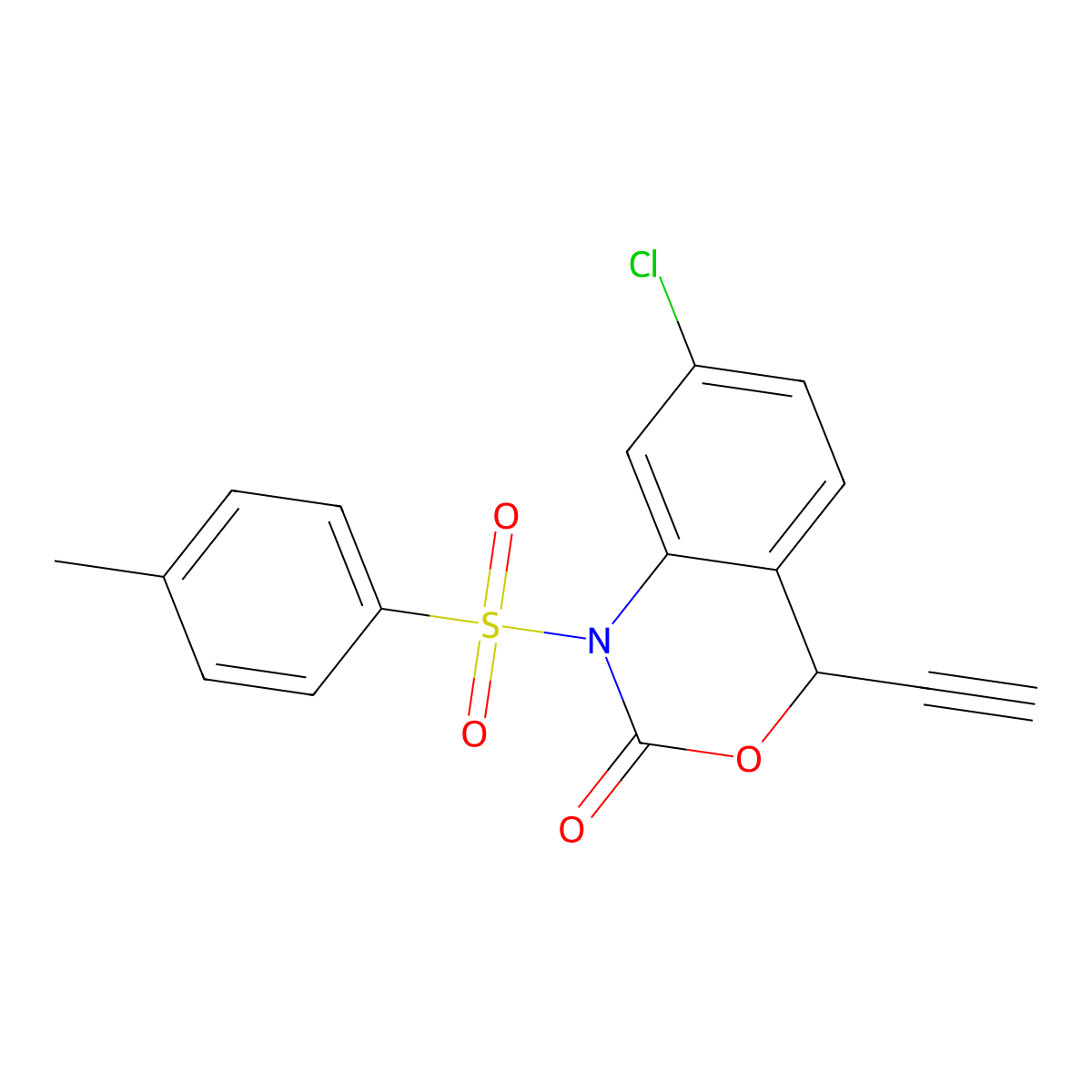 7-Chloro-4-ethynyl-1,4-dihydro-1-[(4-methylphenyl)sulfonyl]-2H-3,1-benzoxazin-2-one molecular structure, CAS 1958012-17-3