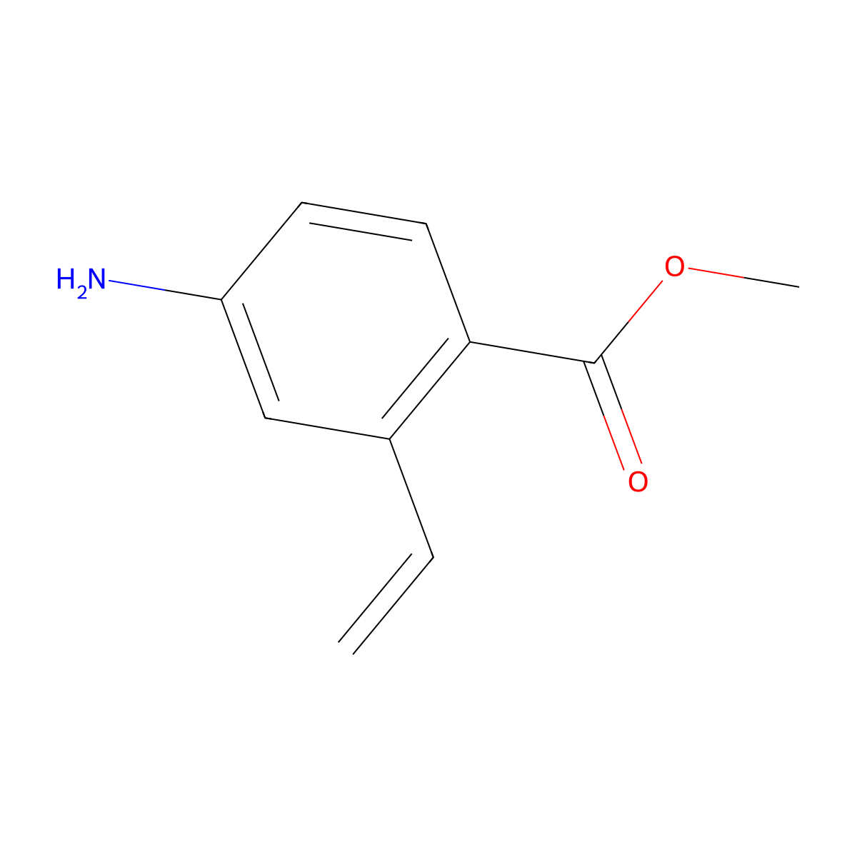 Methyl 4-amino-2-vinylbenzoate molecular structure, CAS 1958038-14-6
