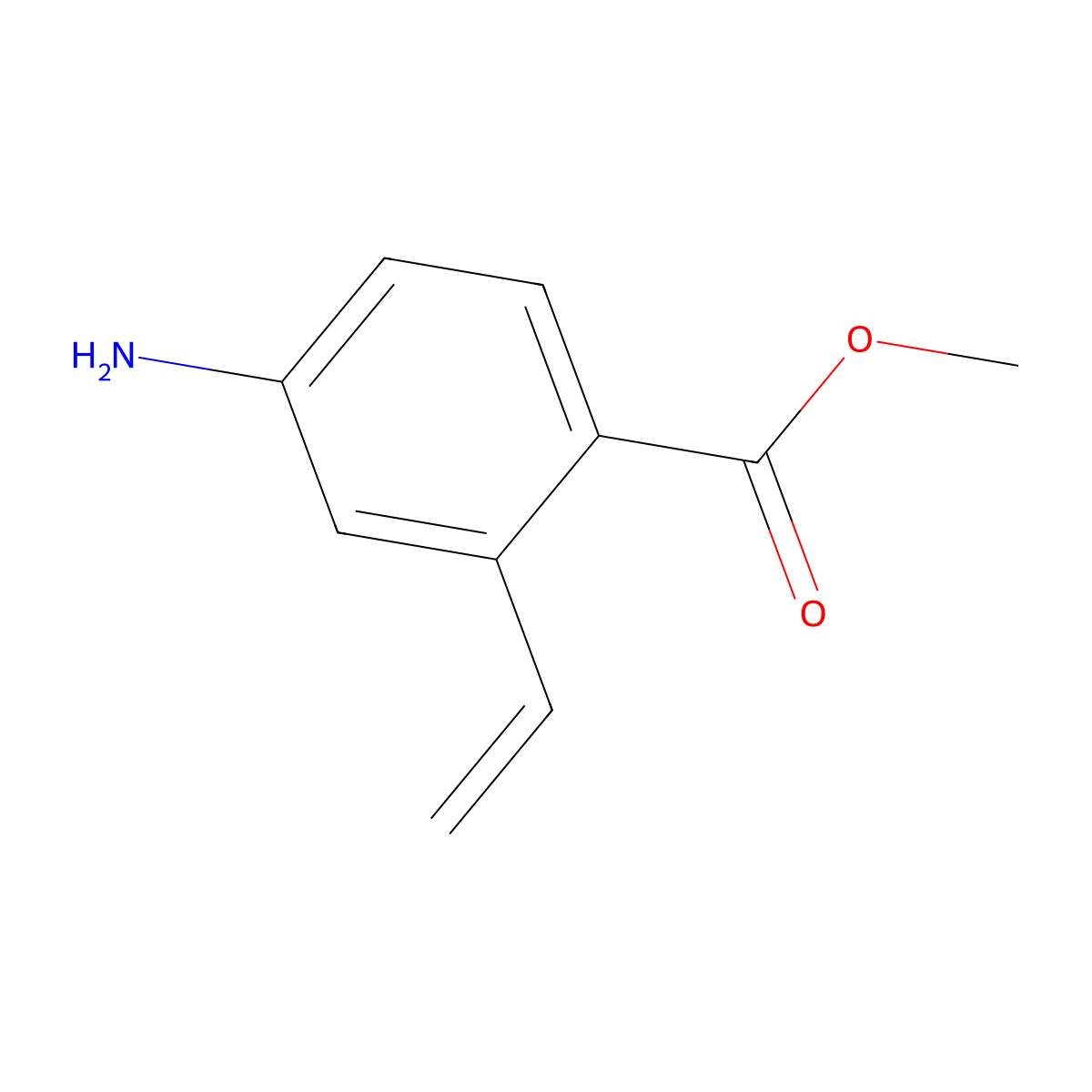 Methyl 4-amino-2-vinylbenzoate molecular structure, CAS 1958038-14-6