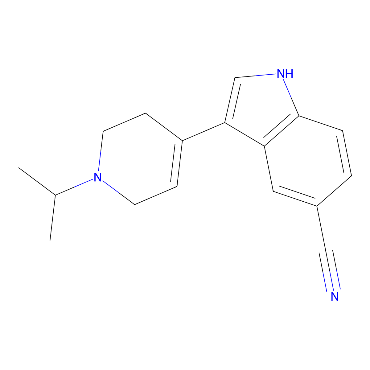 3-(1-Isopropyl-1,2,3,6-tetrahydropyridin-4-yl)-1H-indole-5-carbonitrile molecular structure, CAS 1958063-11-0
