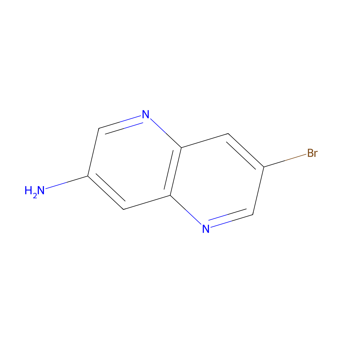 7-Bromo-1,5-naphthyridin-3-amine molecular structure, CAS 1958063-17-6