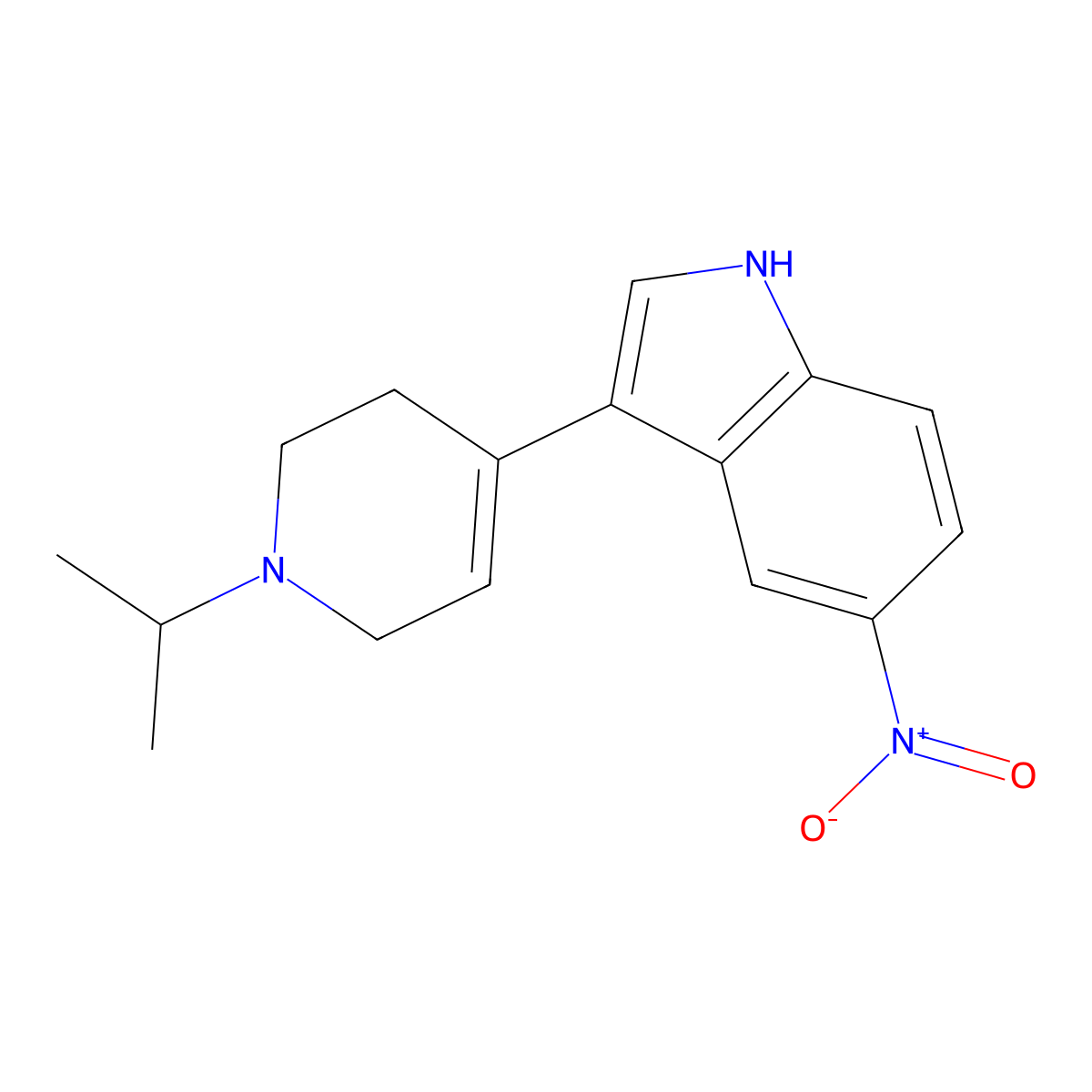 3-(1-Isopropyl-1,2,3,6-tetrahydropyridin-4-yl)-5-nitro-1H-indole molecular structure, CAS 1958063-21-2