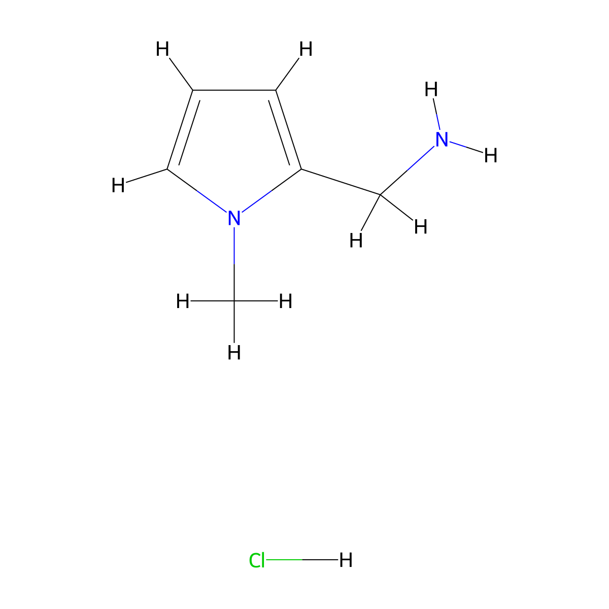 (1-Methyl-1H-pyrrol-2-yl)methanamine hydrochloride molecular structure, CAS 1958064-71-5