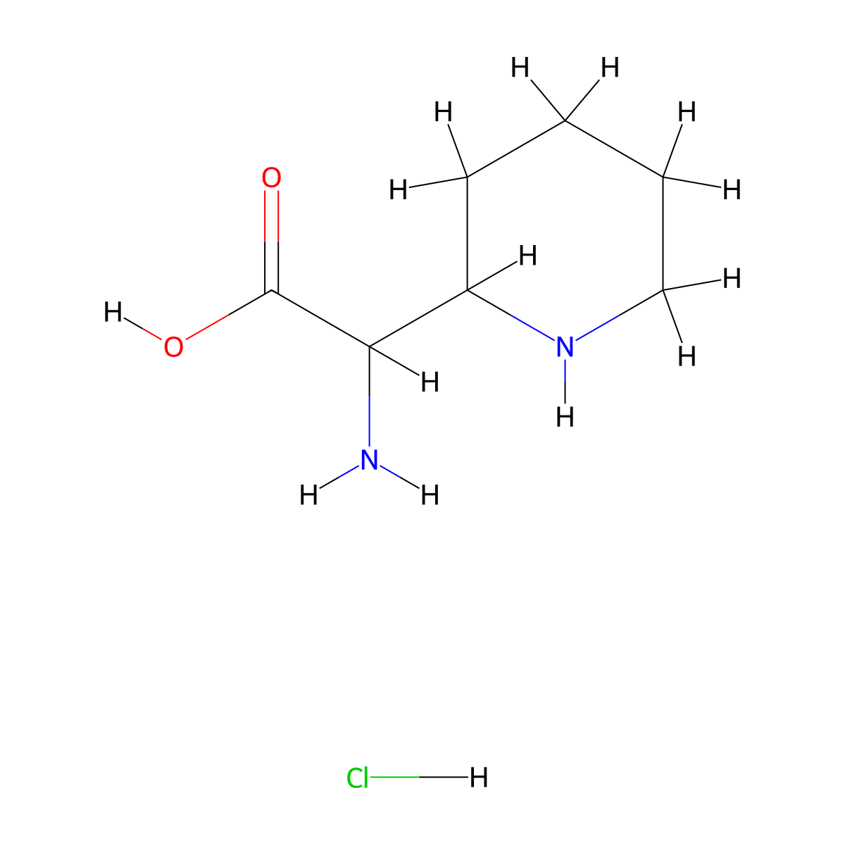 2-(Piperidin-2-yl)glycine hcl molecular structure, CAS 1958064-76-0