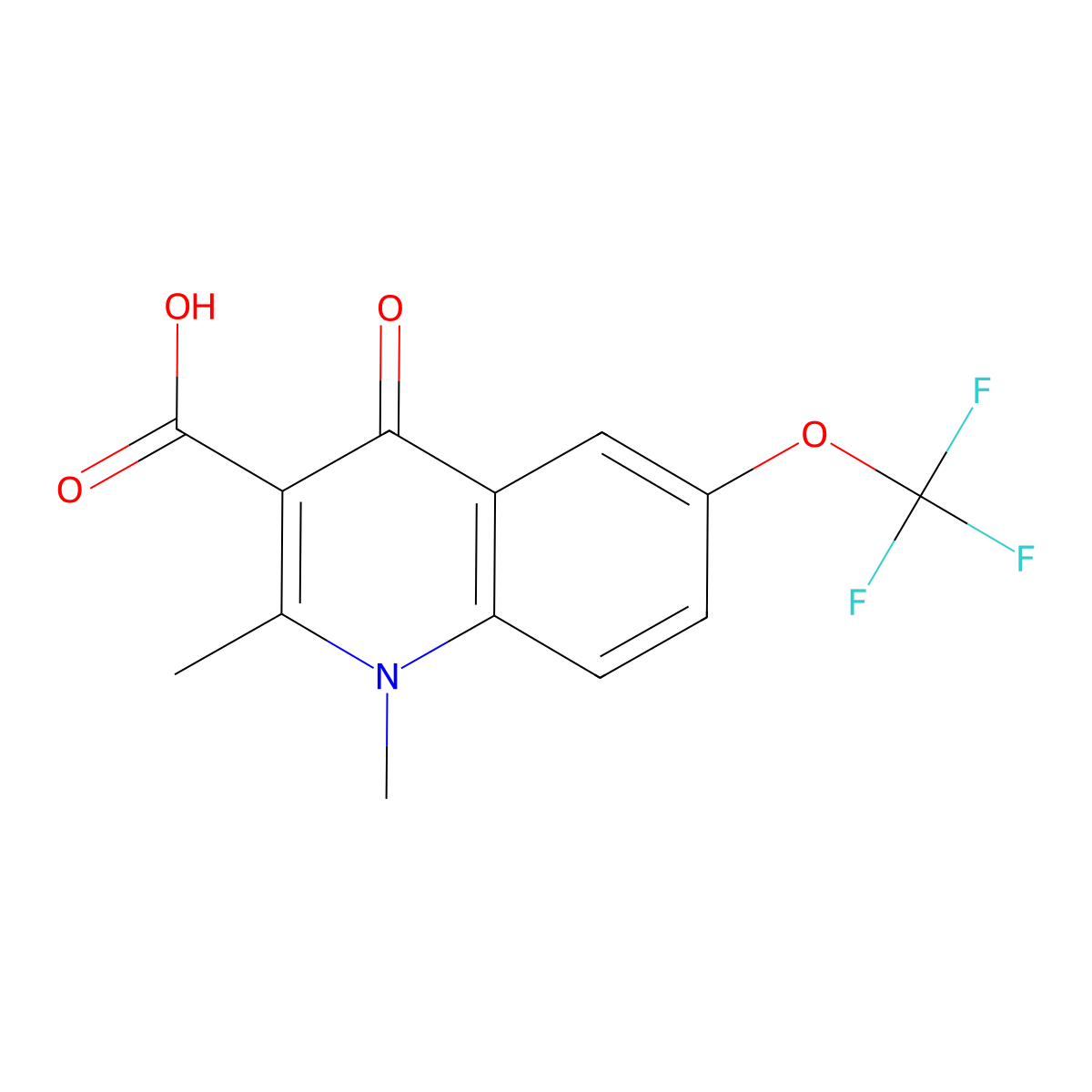 1,2-Dimethyl-4-oxo-6-(trifluoromethoxy)-1,4-dihydroquinoline-3-carboxylic acid molecular structure, CAS 1958082-61-5