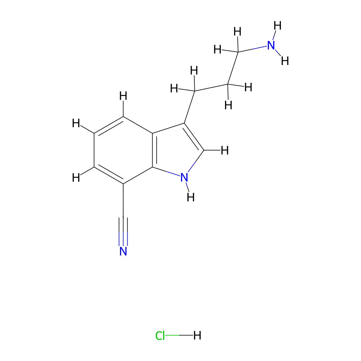 3-(3-Aminopropyl)-1H-indole-7-carbonitrile hcl molecular structure, CAS 1958087-78-9