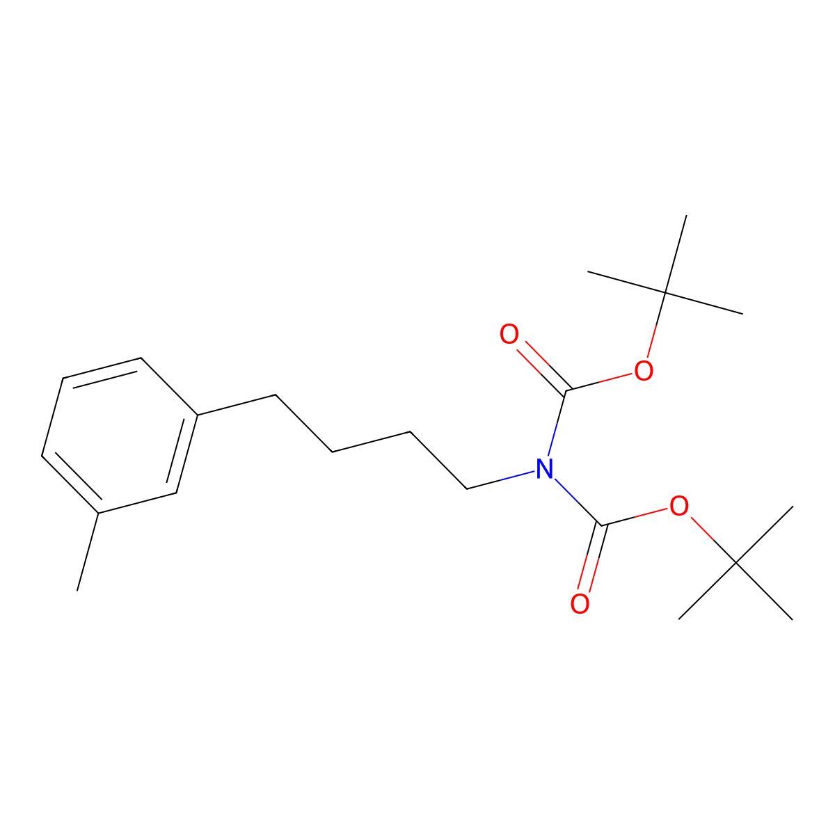 Di-Tert-Butyl (4-(M-Tolyl)Butyl)Carbamate molecular structure, CAS 1958089-21-8