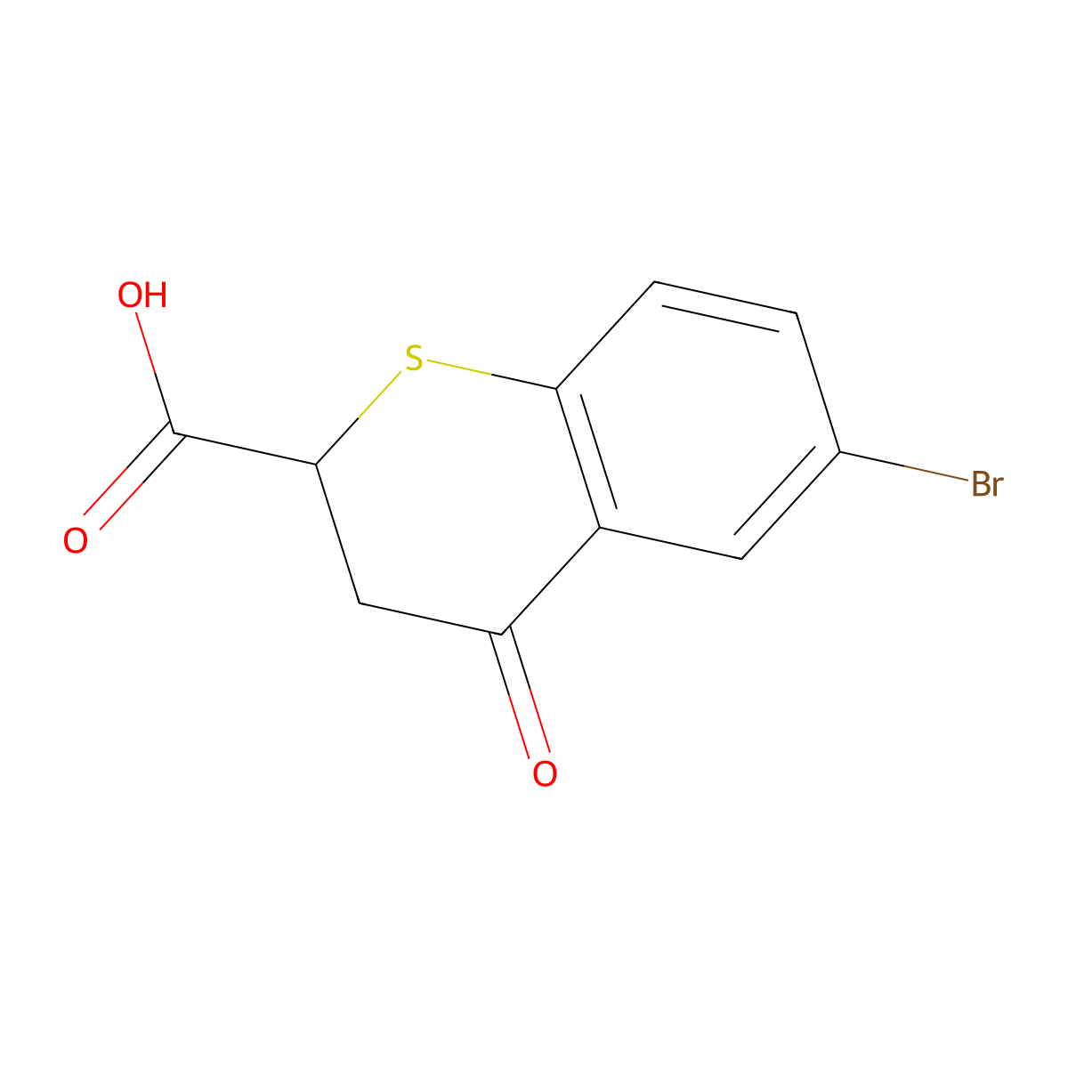 6-Bromo-4-oxothiochromane-2-carboxylic acid molecular structure, CAS 1958099-19-8