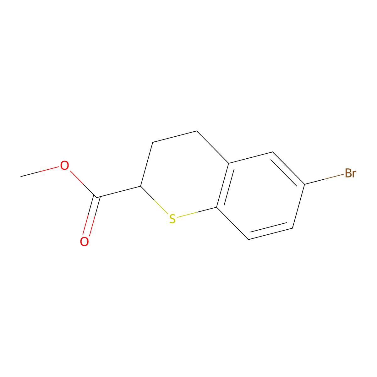 Methyl 6-bromothiochromane-2-carboxylate molecular structure, CAS 1958099-21-2