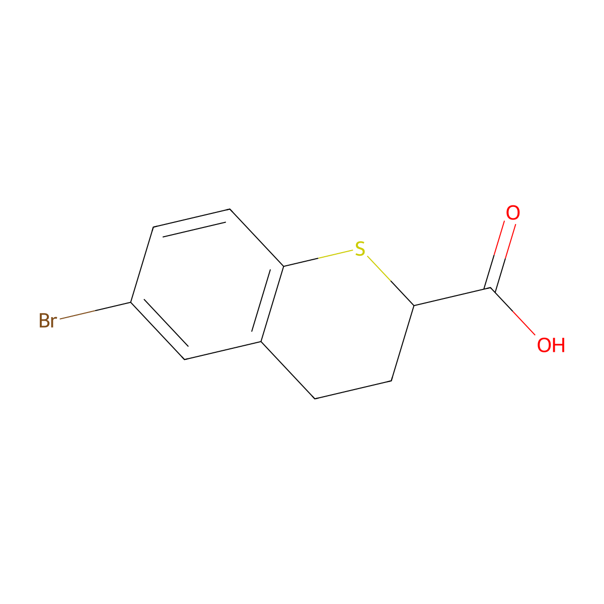 6-Bromothiochromane-2-carboxylic acid molecular structure, CAS 1958099-22-3