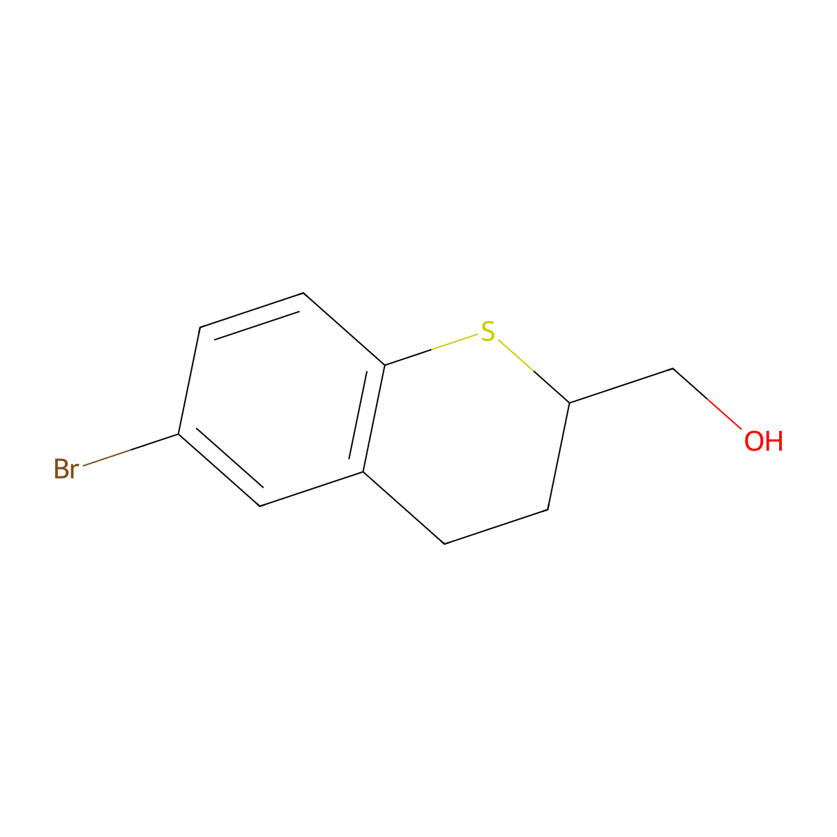 (6-Bromothiochroman-2-YL)methanol molecular structure, CAS 1958099-23-4