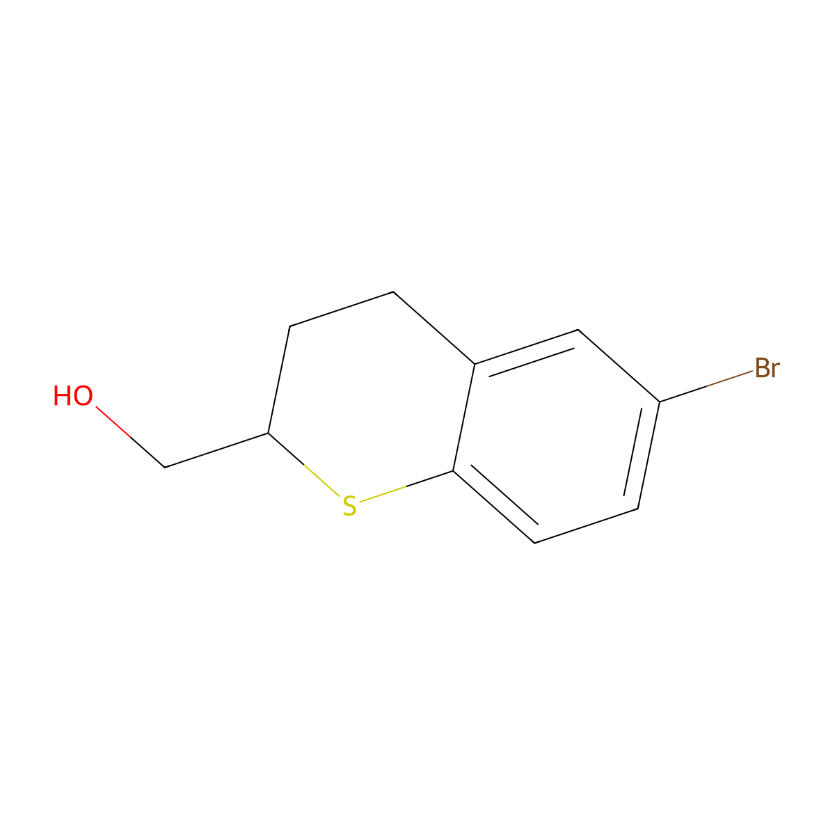 (6-Bromothiochroman-2-YL)methanol molecular structure, CAS 1958099-23-4