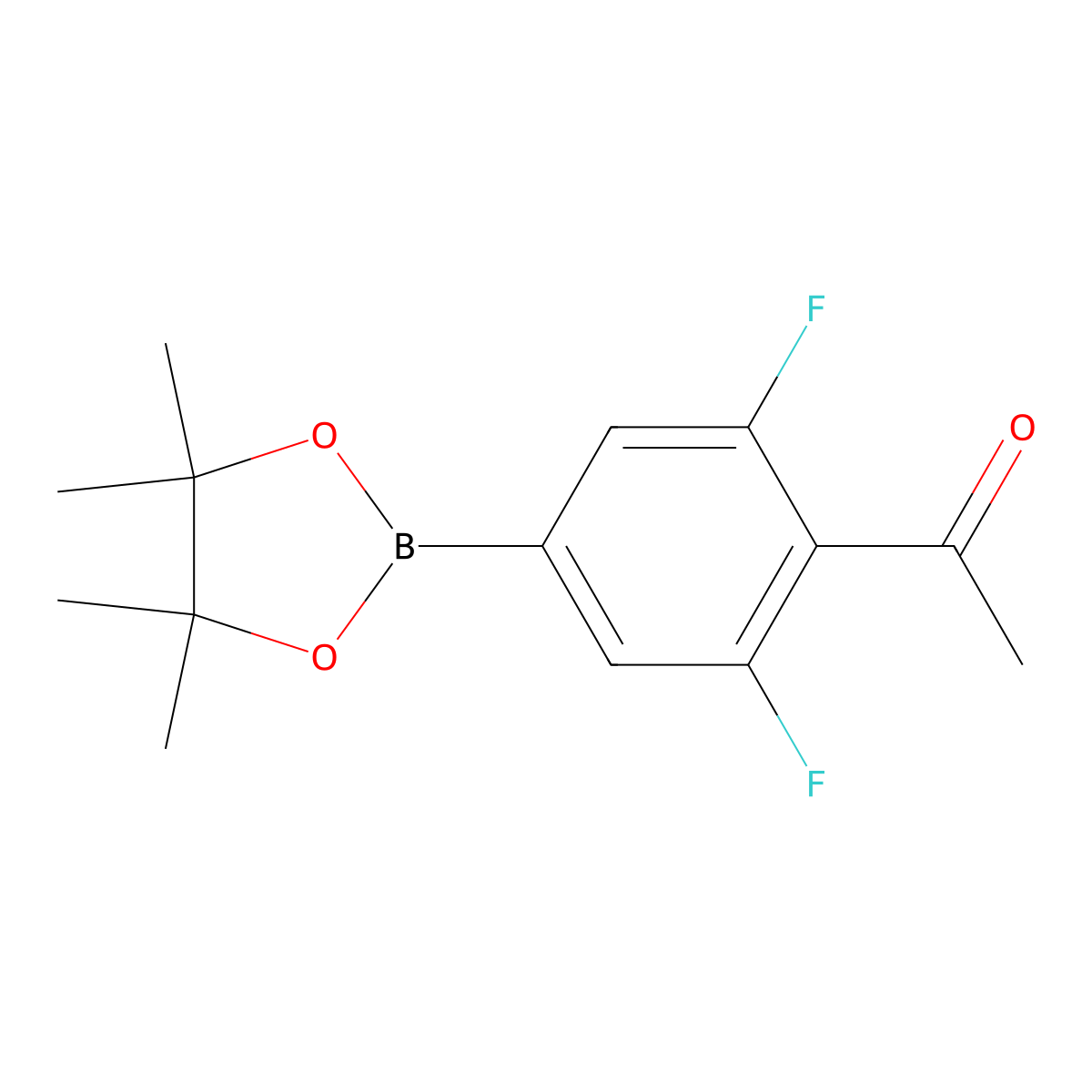 1-[2,6-Difluoro-4-(4,4,5,5-tetramethyl-1,3,2-dioxaborolan-2-yl)phenyl]ethan-1-one molecular structure, CAS 1958099-65-4