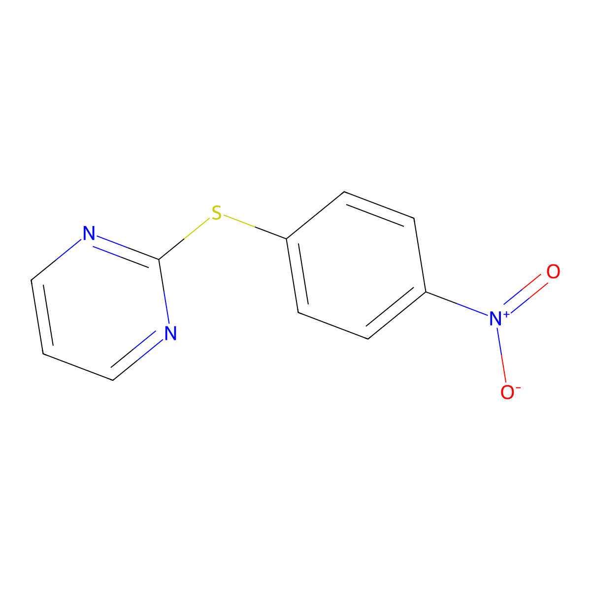2-(4-Nitrophenylthio)pyrimidine molecular structure, CAS 19581-24-9
