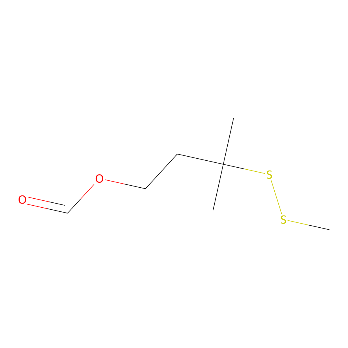 3-Methyl-3-(methyldisulfanyl)butyl formate molecular structure, CAS 1958100-48-5