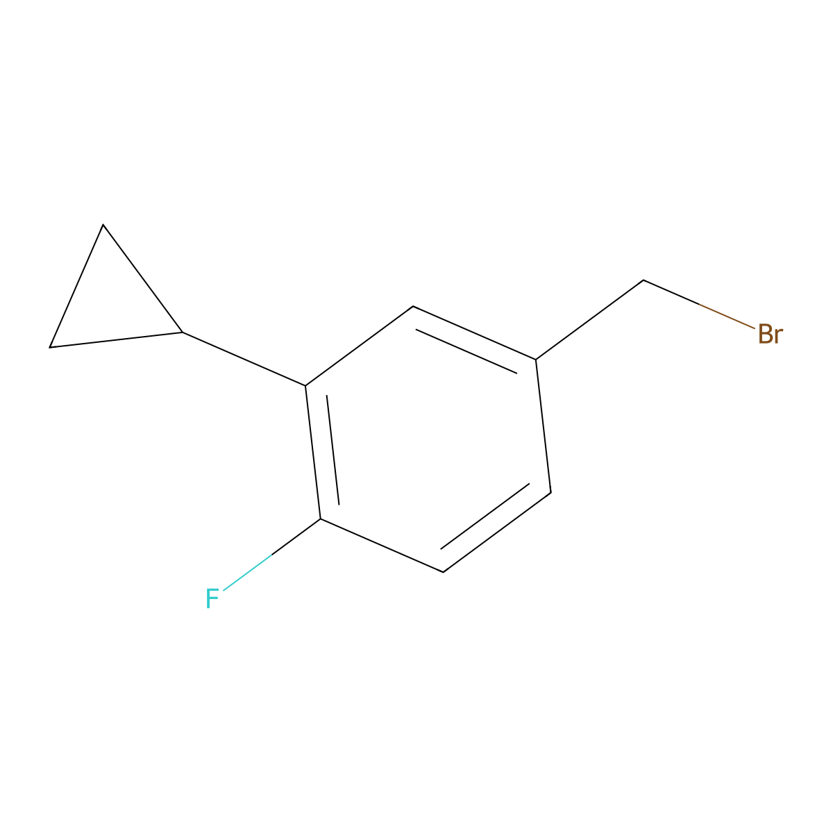 4-(Bromomethyl)-2-cyclopropyl-1-fluorobenzene molecular structure, CAS 1958100-49-6
