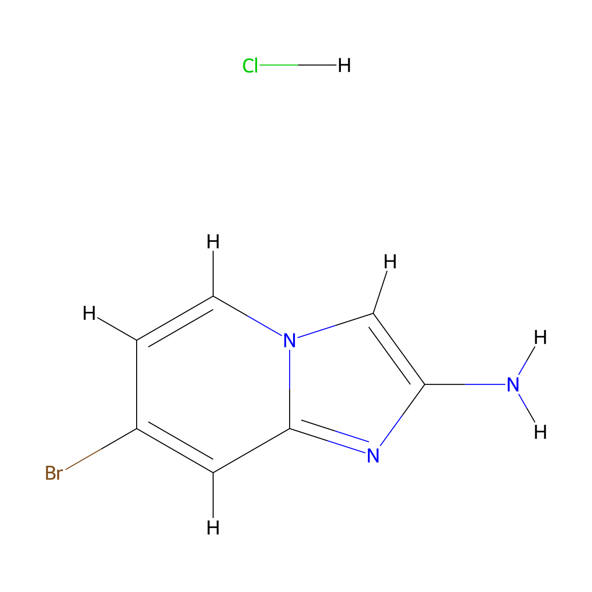 7-Bromoimidazo[1,2-a]pyridin-2-amine hydrochloride molecular structure, CAS 1958100-51-0
